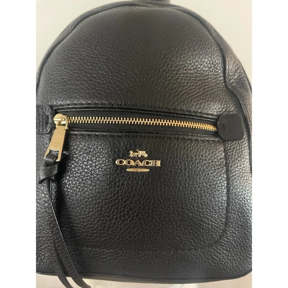 Coach F30530 Andi Backpack‎ - Black/Light Gold Pebbled Leather